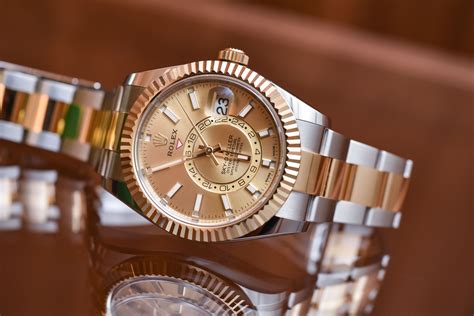 rolex sky dweller two tone